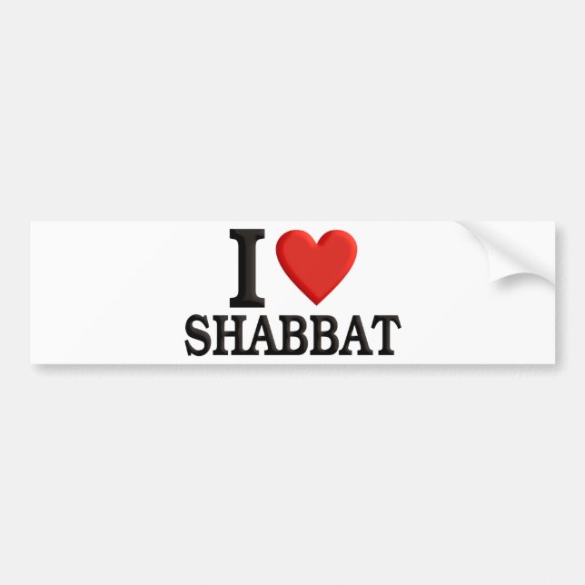 Pegatina Para Coche Me encanta Shabbat (Frente)