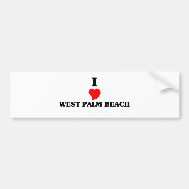 Pegatina Para Coche Me encanta West Palm Beach (Frente)