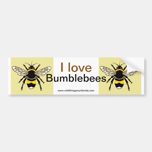 Pegatina Para Coche Me encantan las abejas con burbujas - Vida silvest (Frente)