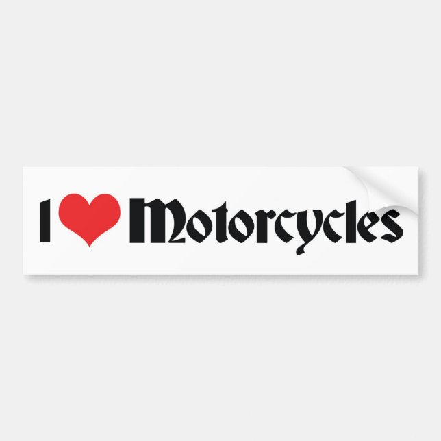 Pegatina Para Coche Me Encantan las Motocicletas Corazón (Frente)
