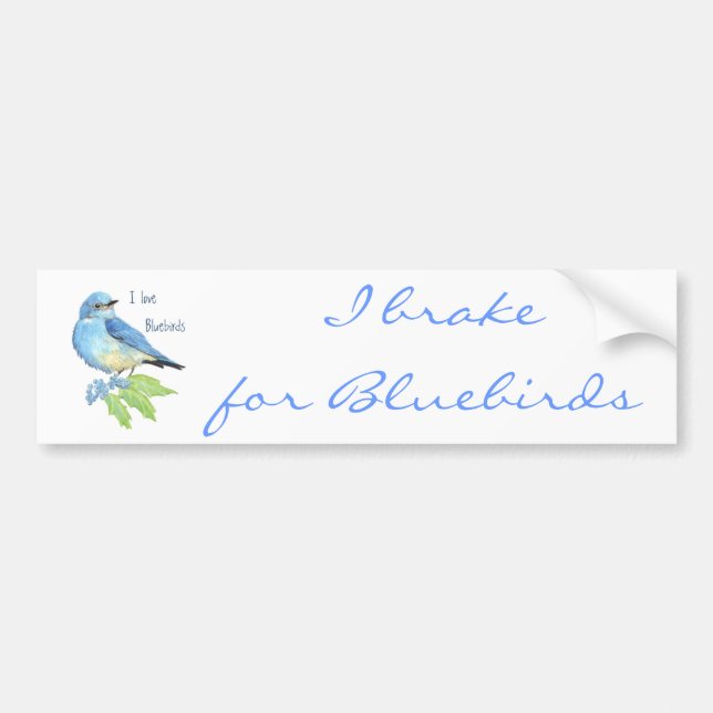 Pegatina Para Coche Me encantan los Bluebirds, la colección de aves (Frente)