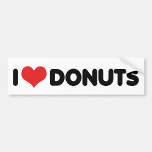 Pegatina Para Coche Me encantan los donuts cardíacos - No saques comid
