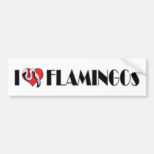 Pegatina Para Coche Me Encantan los Flamencos con Corazón - Amantes de