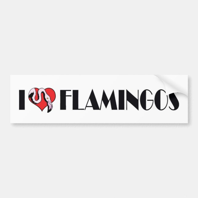 Pegatina Para Coche Me encantan los flamencos del corazón - Amantes de (Frente)