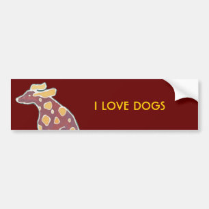 Pegatina Para Coche Me encantan los perros