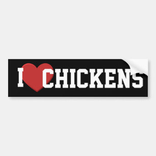 Pegatina Para Coche Me encantan los pollos Bumper Sticker
