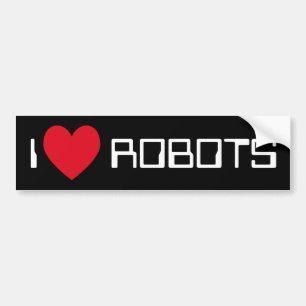 Pegatina Para Coche Me encantan los robots.