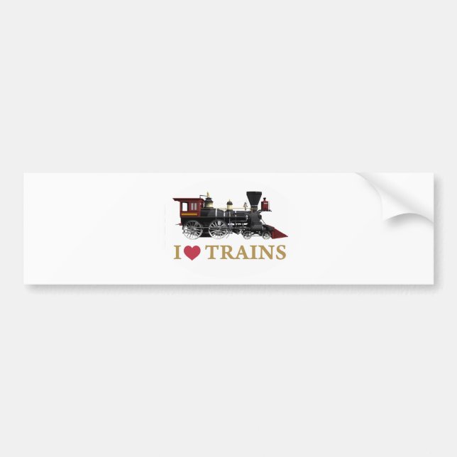 Pegatina Para Coche Me encantan los trenes (Frente)