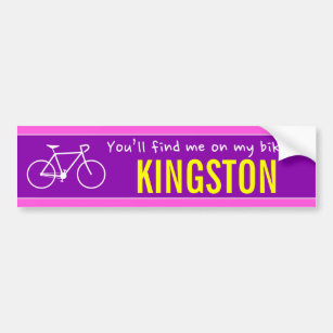 Pegatina Para Coche "Me encontrarás en mi bicicleta en KINGSTON" (Cana