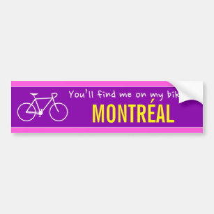 Pegatina Para Coche "Me encontrarás en mi bicicleta en MONTRÉAL" (Cana