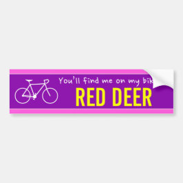 Pegatina Para Coche "Me encontrarás en mi bicicleta en RED DEER" (Cana