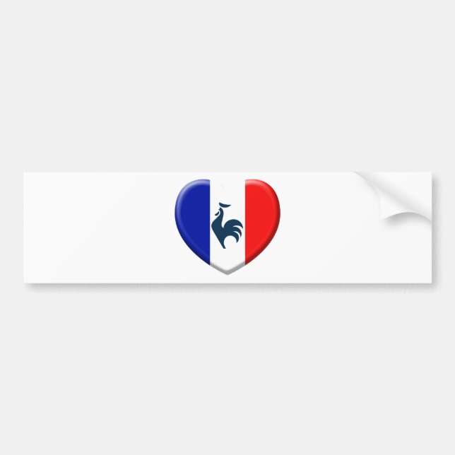 Pegatina Para Coche Me gusta a gallo bandera Francia (Frente)