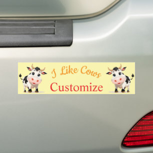Pegatina Para Coche Me Gusta El Arte De Vacas Thunder_Cove