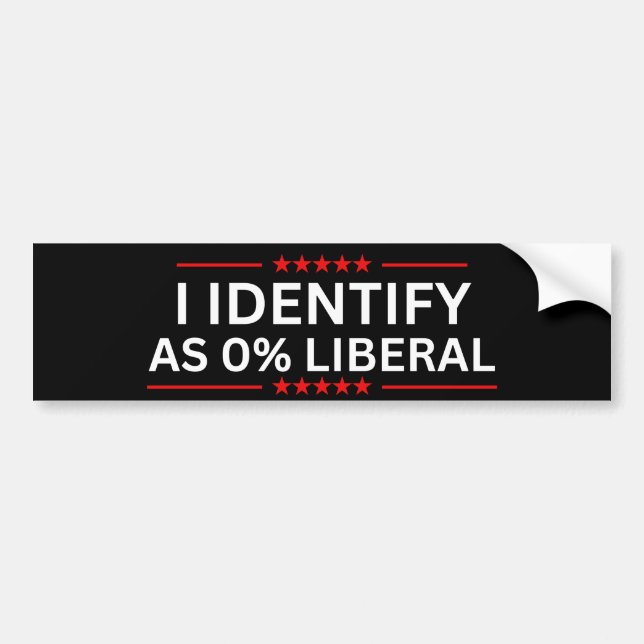 Pegatina Para Coche Me identifico como 0% liberal (Frente)