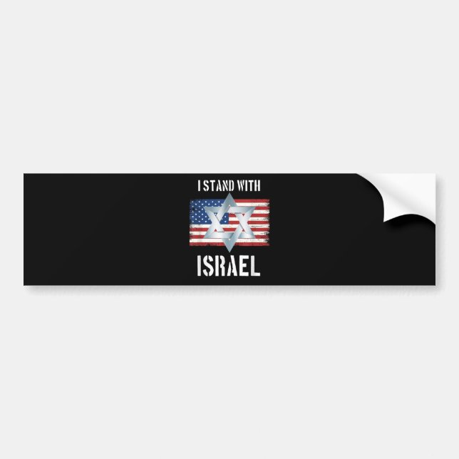Pegatina Para Coche me mantengo con israel (Frente)