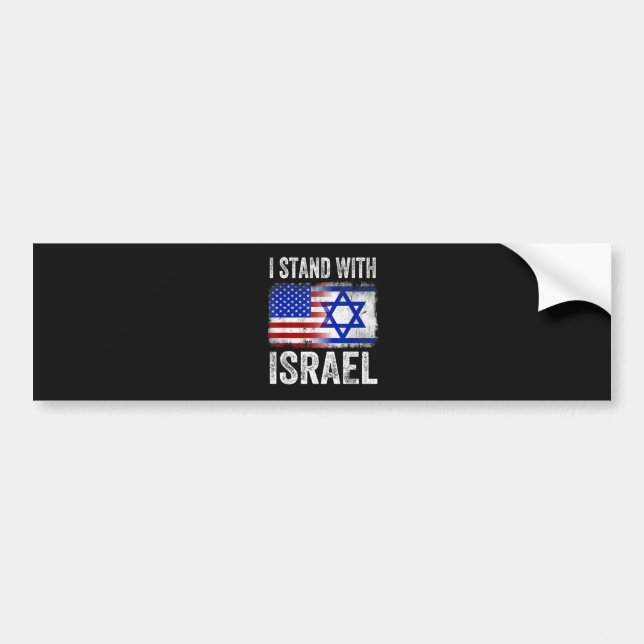 Pegatina Para Coche Me mantengo con Israel (Frente)