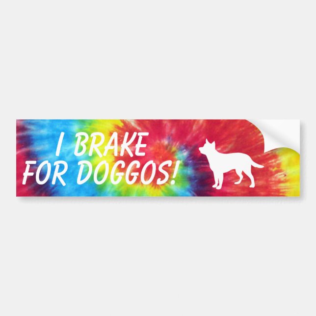 Pegatina Para Coche Me rompo para el teñido anudado de Doggos (Frente)