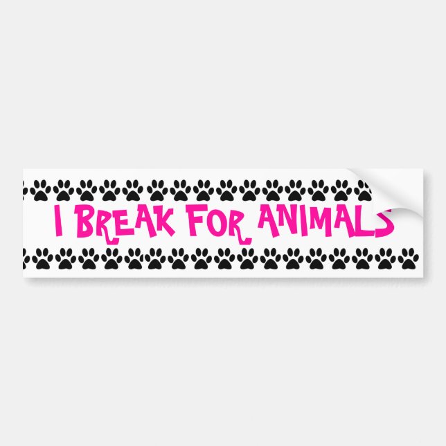 Pegatina Para Coche Me rompo para los animales (Frente)