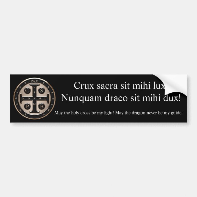 Pegatina Para Coche Medalla de San Benedicto (Frente)