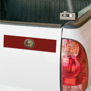 Pegatina Para Coche Medallón de Dragón Oriental Sagrado de Oro