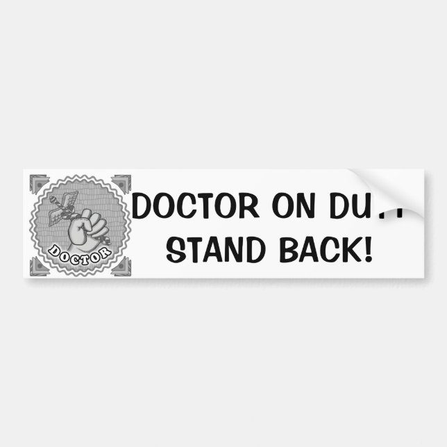Pegatina Para Coche Médica Caduceus Hand Bumper Sticker (Frente)