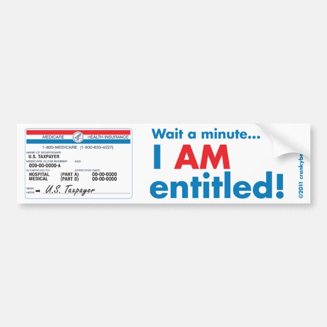 Pegatina Para Coche Medicare I AM Titulado Bumper Sticker (Frente)