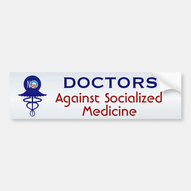 Pegatina Para Coche Médicos contra medicina socializada (Frente)