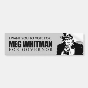 Pegatina Para Coche Meg Whitman para el gobernador