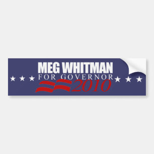 Pegatina Para Coche Meg Whitman para el gobernador 2010