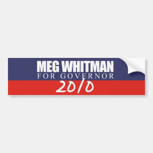 Pegatina Para Coche Meg Whitman para el gobernador 2010