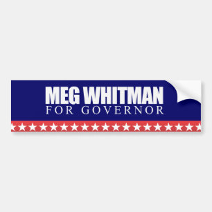 Pegatina Para Coche Meg Whitman para el gobernador 2010