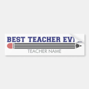 Pegatina Para Coche Mejor Profesor Personalizado - Regalo Personalizad