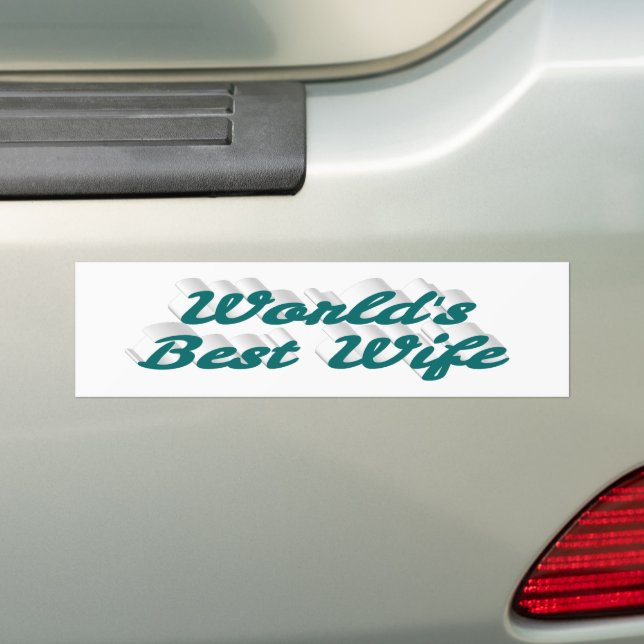 Pegatina Para Coche Mejor texto verde de la esposa (en coche)