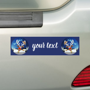 Pegatina Para Coche Meme Divertido de Navidad de Reno Espiando