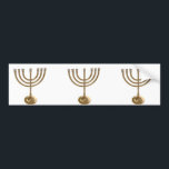 Pegatina Para Coche menorah de oro<br><div class="desc">Menora,  channukah,  oro metálico,  hannukah,  hebreo,  festividades,  judía,  judía,  judaísmo,  menorah,  chanukah,  hannuka,  channuka,  christmukah,  christmukah,  rabino judío</div>