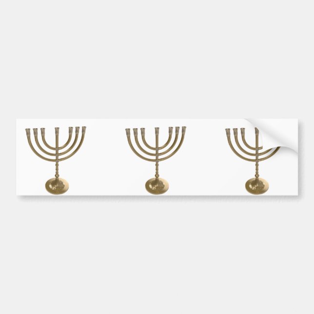 Pegatina Para Coche menorah de oro (Frente)