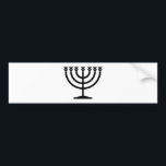 Pegatina Para Coche Menorah judía (símbolo del judaísmo)<br><div class="desc">Este diseño presenta un ilustracion de una menorah, utilizada por los judíos para celebrar la festividad de ocho días de Hanukkah. La menorah es un candelabro de nueve ramas que se ilumina durante Hanukkah. Ocho de las nueve ramas tienen luces (velas o lámparas de aceite) que simbolizan las ocho noches...</div>