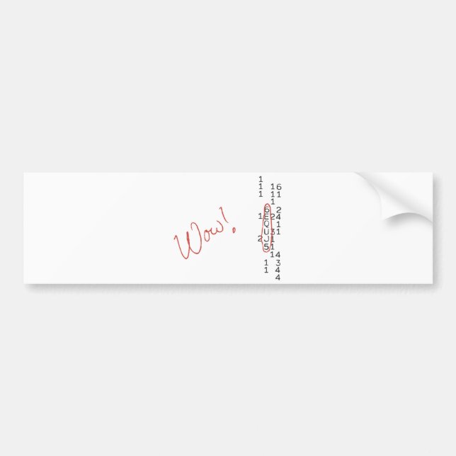 Pegatina Para Coche Mensaje de SETI de la señal del wow (Frente)