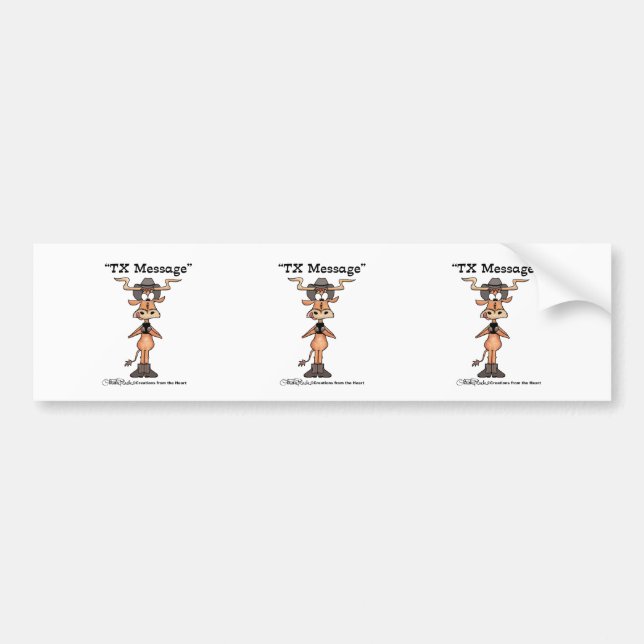 Pegatina Para Coche Mensaje TX de Longhorn (Frente)