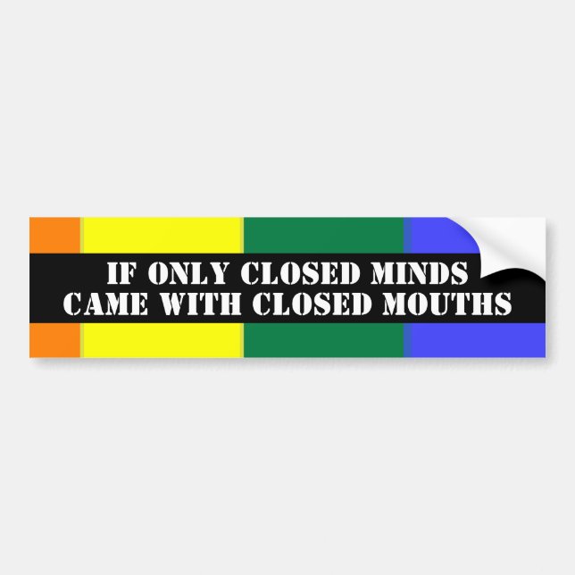 Pegatina Para Coche Mentes cerradas cerradas Mouths Gay Pride (Frente)