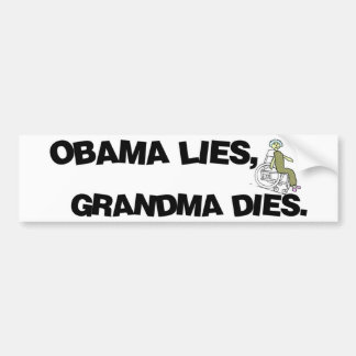 Pegatina Para Coche Mentiras de Obama, dados de la abuela