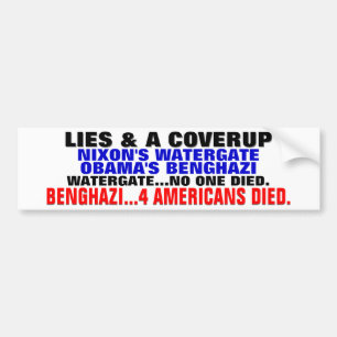 PEGATINA PARA COCHE MENTIRAS Y UN COVERUP… BENGASI DE OBAMA