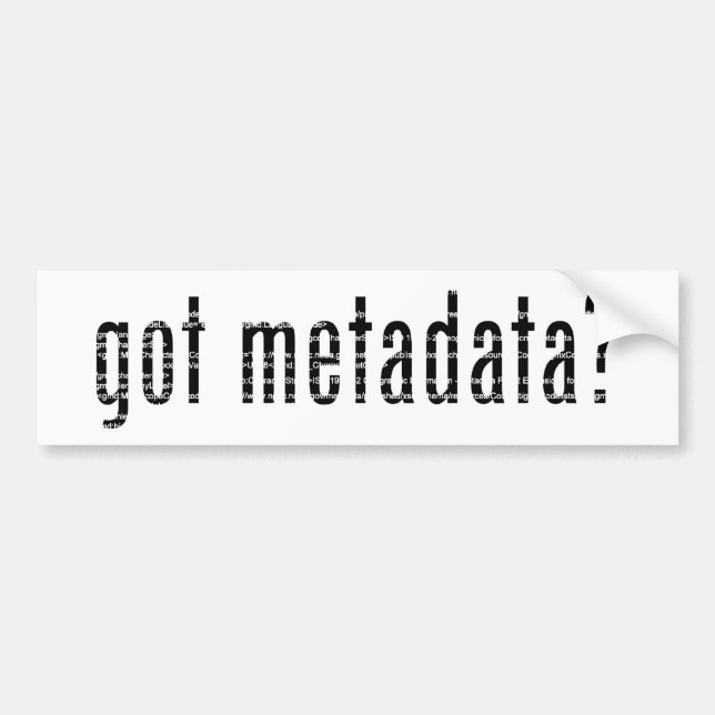 Pegatina Para Coche ¿meta datos conseguidos? <gmi:MI_Metadata>¿? (Frente)