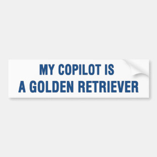 Pegatina Para Coche Mi copilot es un Golden Retriever