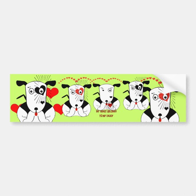 Pegatina Para Coche Mi corazón le pertenece a mi papá (Frente)