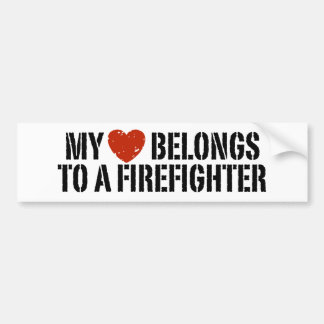 Pegatina Para Coche Mi Corazón Pertenece A Un Bombero