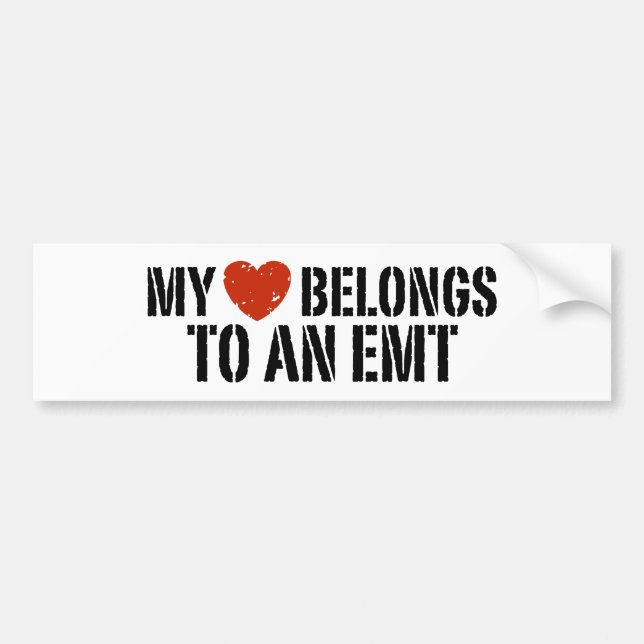 Pegatina Para Coche Mi Corazón Pertenece A Una EMT (Frente)
