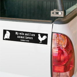 PEGATINA PARA COCHE MI ESPOSA Y YO SOMOS AMANTES ANIMALES - ESPOSA DE 