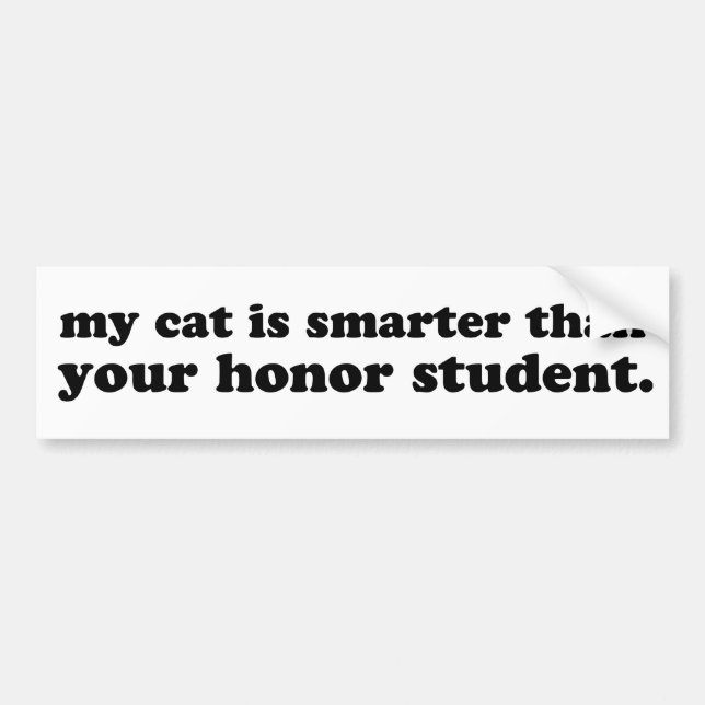 Pegatina Para Coche Mi gato es más elegante que su estudiante del (Frente)