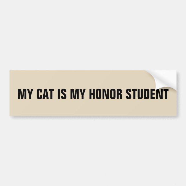 PEGATINA PARA COCHE MI GATO ES MI ESTUDIANTE HONOR BUMPKERS (Frente)